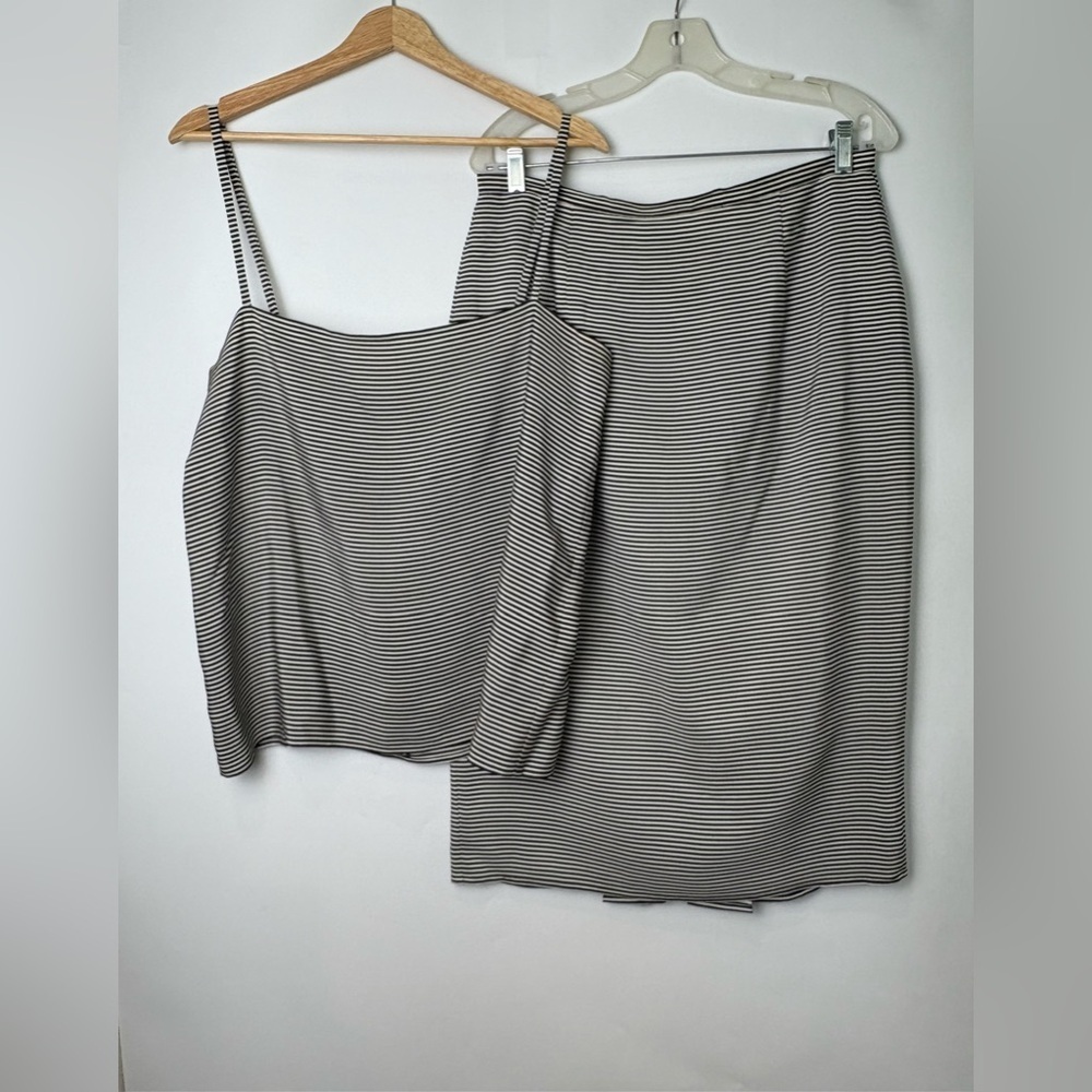 Roger Sakoun Paris Vintage Striped Tank And Skirt Set